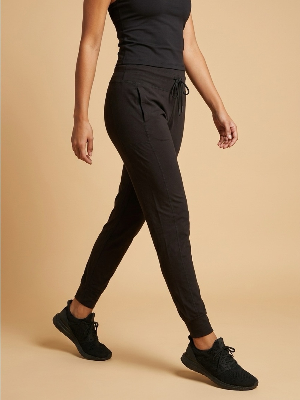Women's Black Drawstring Jogger Pants